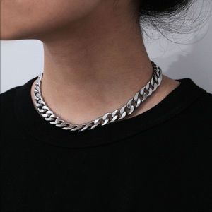 Stainless Steel Chunky Chain Choker Necklace